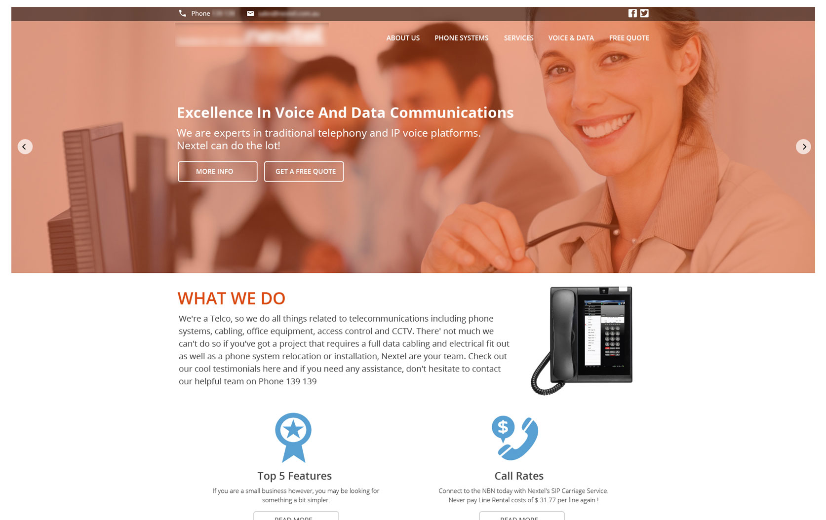 Voice and Data Cabling Services Provider Website Design